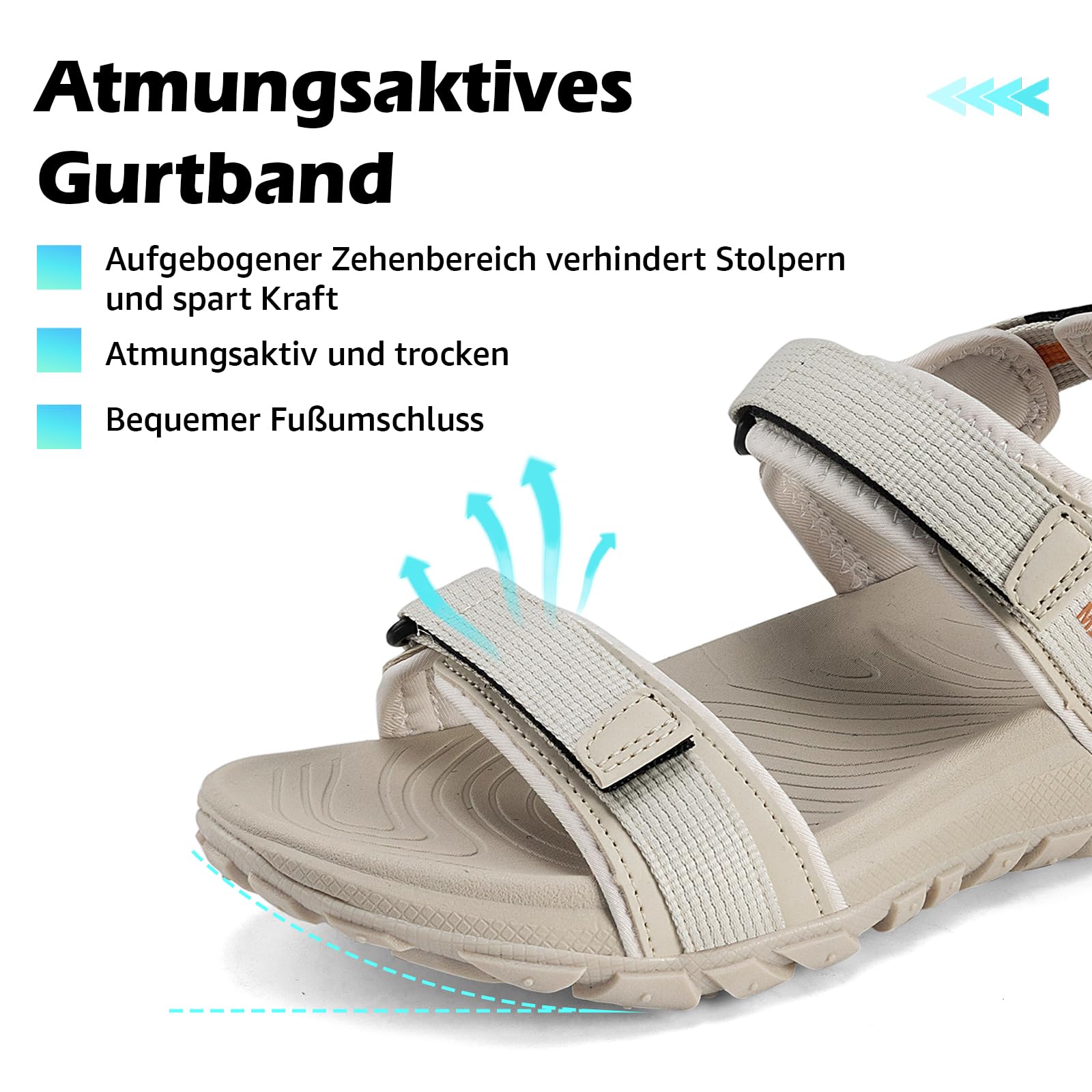 Mishansha Sandalen Damen Sommer Outdoorschuhe Gr.36-42 | Trekkingsandalen Frauen, Sommerschuhe, Wandersandalen, Strand, Atmungsaktiv