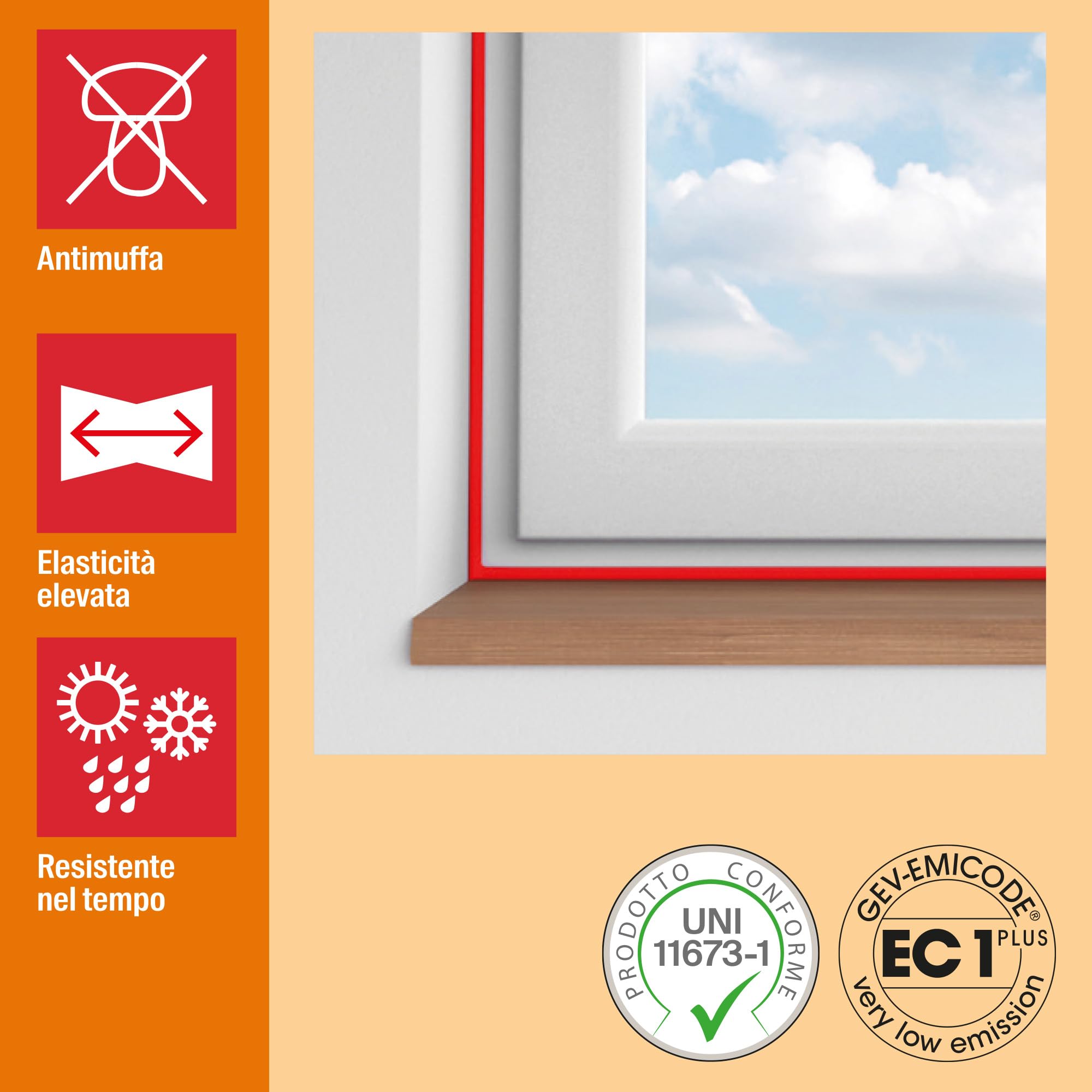 Fischer SNF Silicone Sigillante Legno Marrone Rovere, Pavimenti e Finestre, Neutro a Basso Modulo, Elastico, per Serramenti, Porte, Infissi, Inodore, Esterno/Interno, 571331