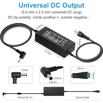 24V 4A Power Supply Adapter, AC 100-240V to DC 24 Volt 4 Amp 96W Suit 3A 2A 1A Device Transformer AC/DC Power Adapter Converter with 5.5x2.5mm Plug for LED Strip Light CCTV Camera LCD Monitor