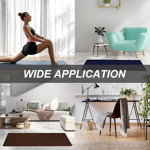 Miniatura 5 de PATIKIL Tapete para silla de oficina de 55 x 35 pulgadas, tapete de escritorio multiusos para sillas rodantes para suelos de madera dura (negro)