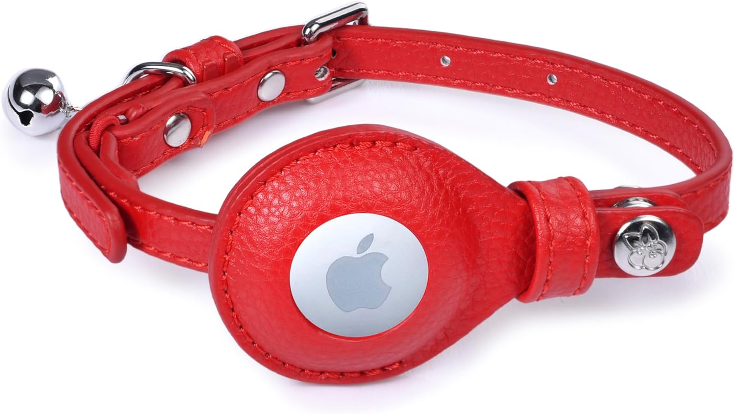 Blueberry Pet Microfiber Leather AirTag Cat Collar with Bell