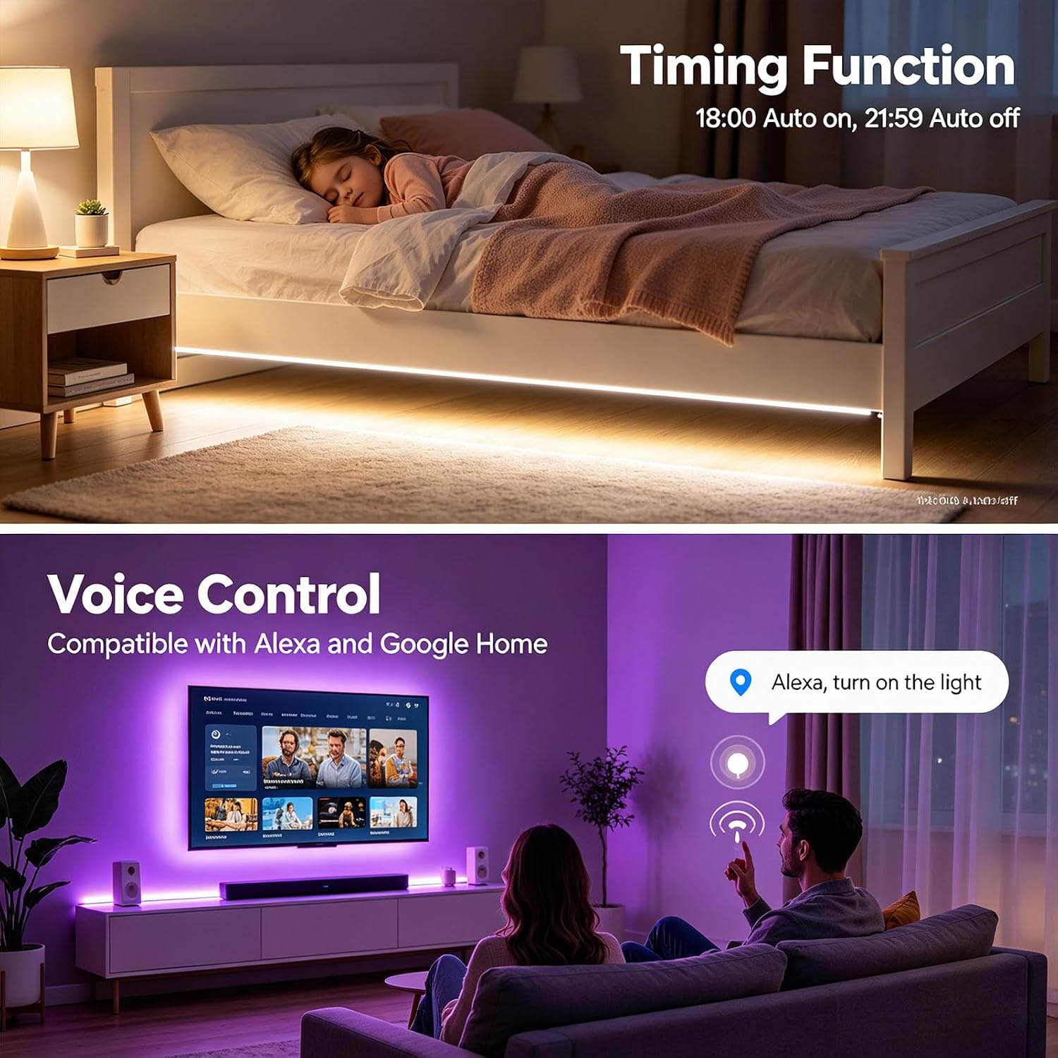 Sumaote RGBW COB LED Strip Lights, 6720 LEDs 32.8ft Smart APP & Remote Control LED Tape Lights for Bedroom, Living Room, TV Backlight, Home Decoration, Compatible with Alexa Google Home