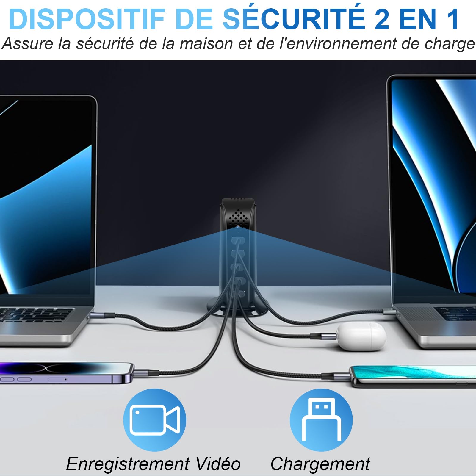 Caméra Espion WiFi 5G, Camera Cachée sans Fil, Mini Camera Espion a Distance Discrete 1080P HD Détection de Mouvement Micro Caméra de Surveillance Tuya APP Contrôle