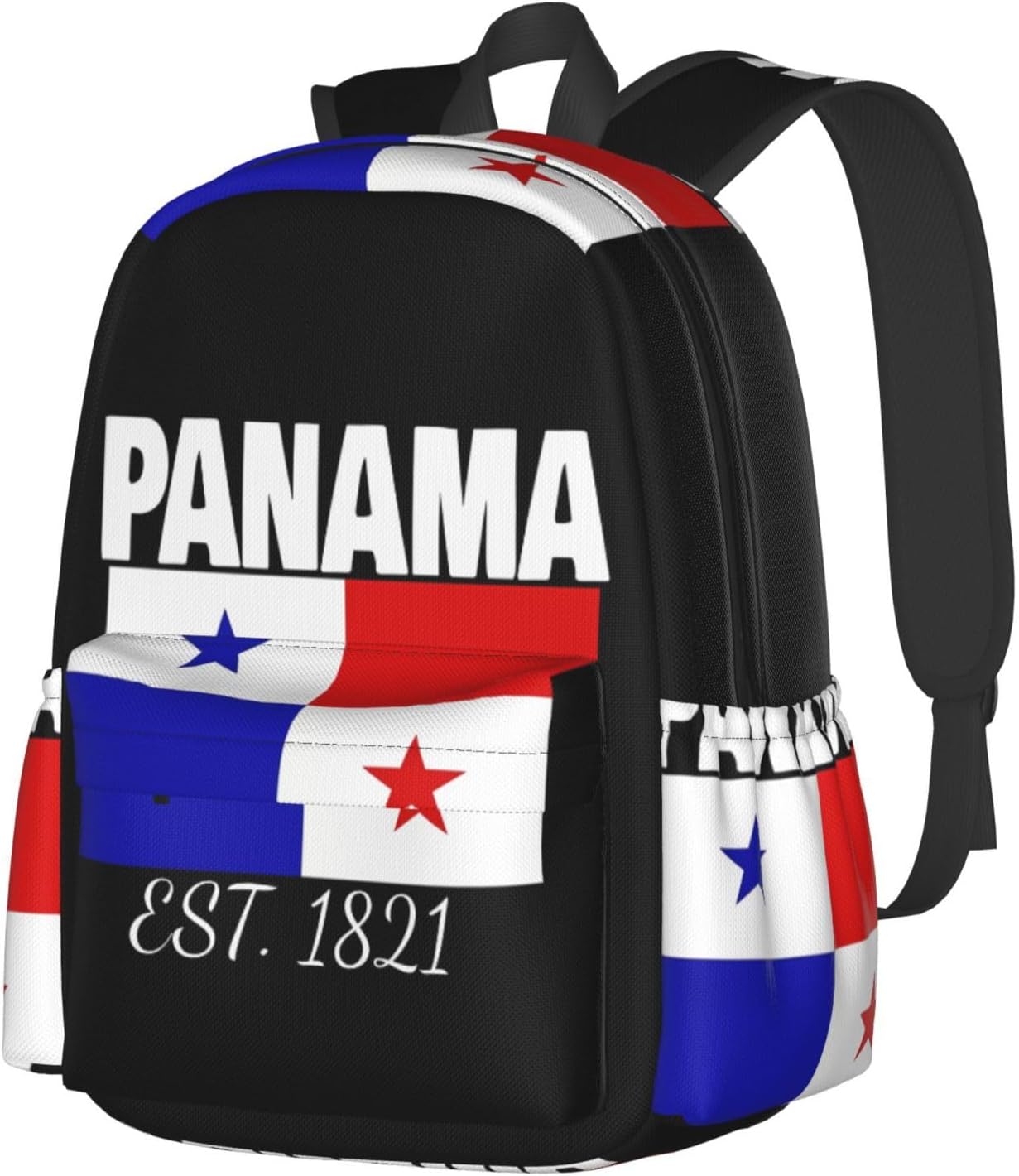 Panama Flag Map Laptop Commuter Backpack Shoulder Bag Casual Back Pack Daypack Bags With Side Pockets For Work Travel Daily Use