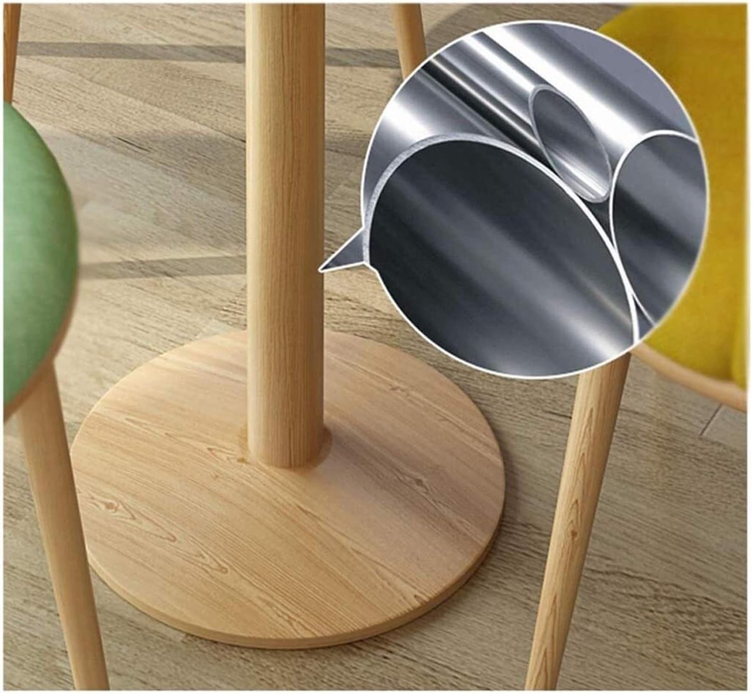 Creative Leisure Table and Chair Set Nordic Minimalist Style Living Room Apartment Study Balcony Home Wooden Round Table (Color : White) (Yellow)