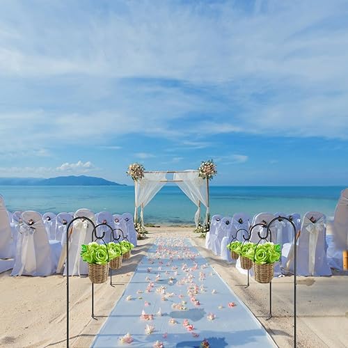 Miniatura 3 de GOFORWILD Gancho de pastor, paquete de 4 unidades, ajustable, 49 pulgadas de alto, hecho de metal de alta calidad para decoración de jardín,