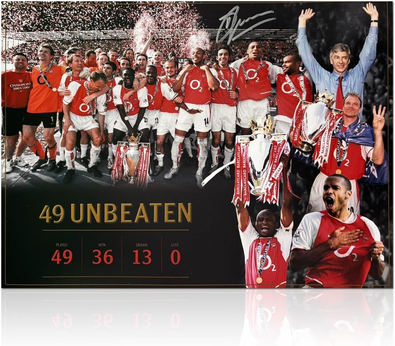 Exclusive Memorabilia Dennis Bergkamp Signed Arsenal Soccer Photo: 49 Games Unbeaten