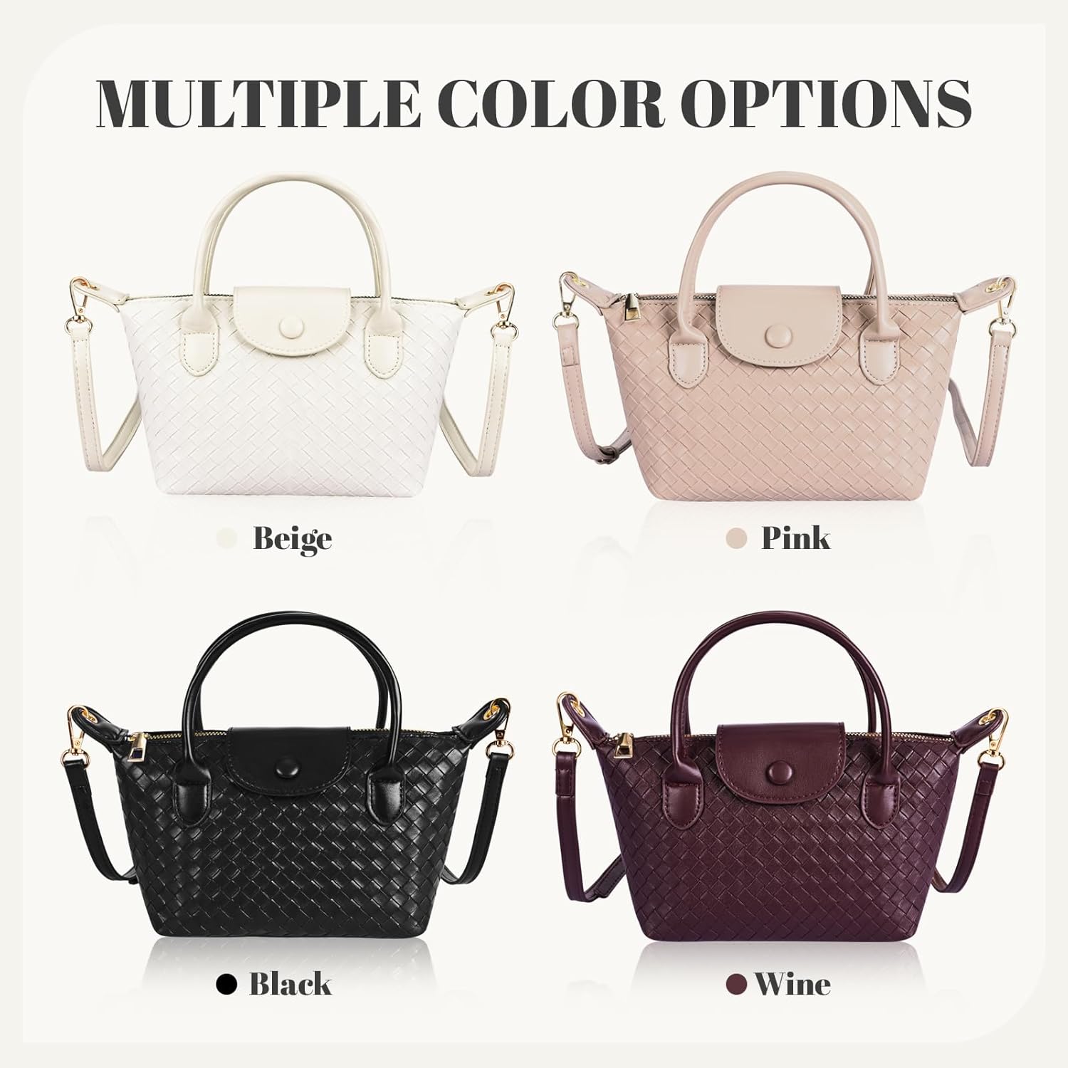 Mini Small Size Braided Luxury Leather Women's top Handle Handbag Fashion Travel Daily Satchel - Image 4