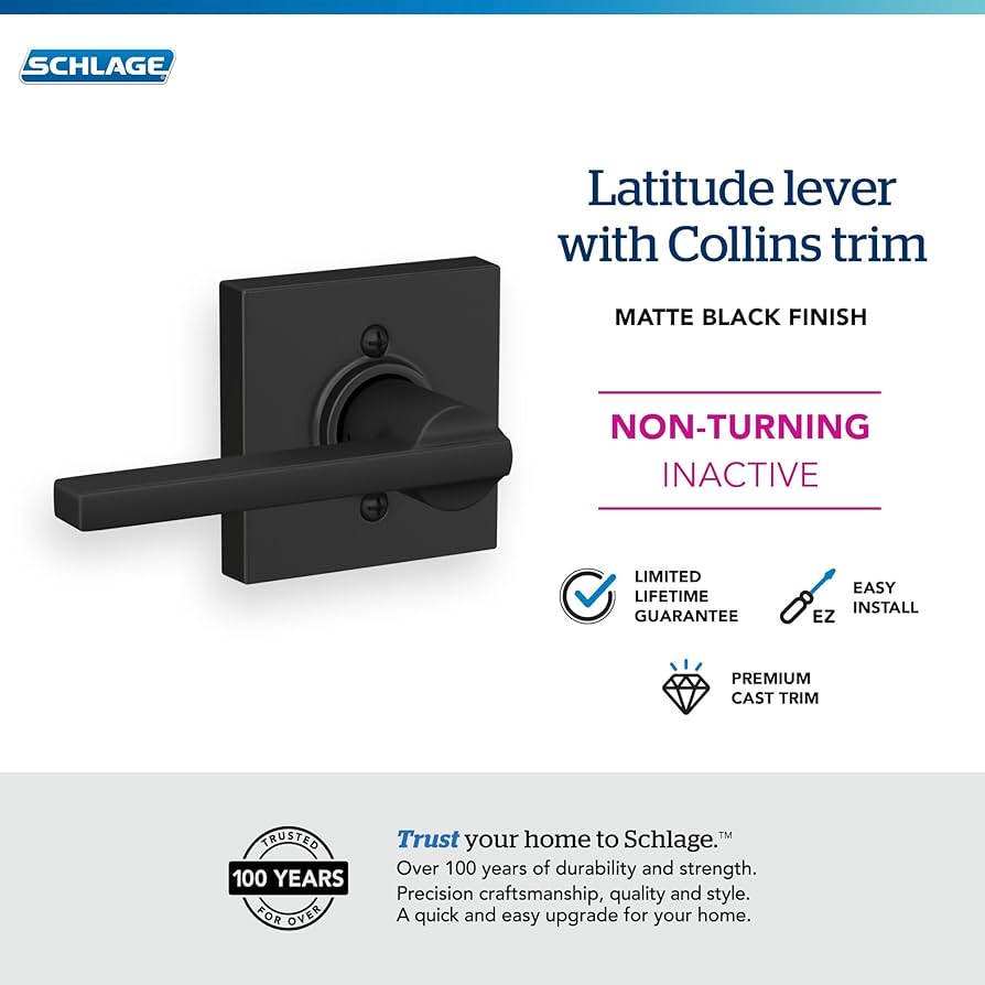 Schlage F170 LAT 622 COL Latitude Lever with Collins Trim Non