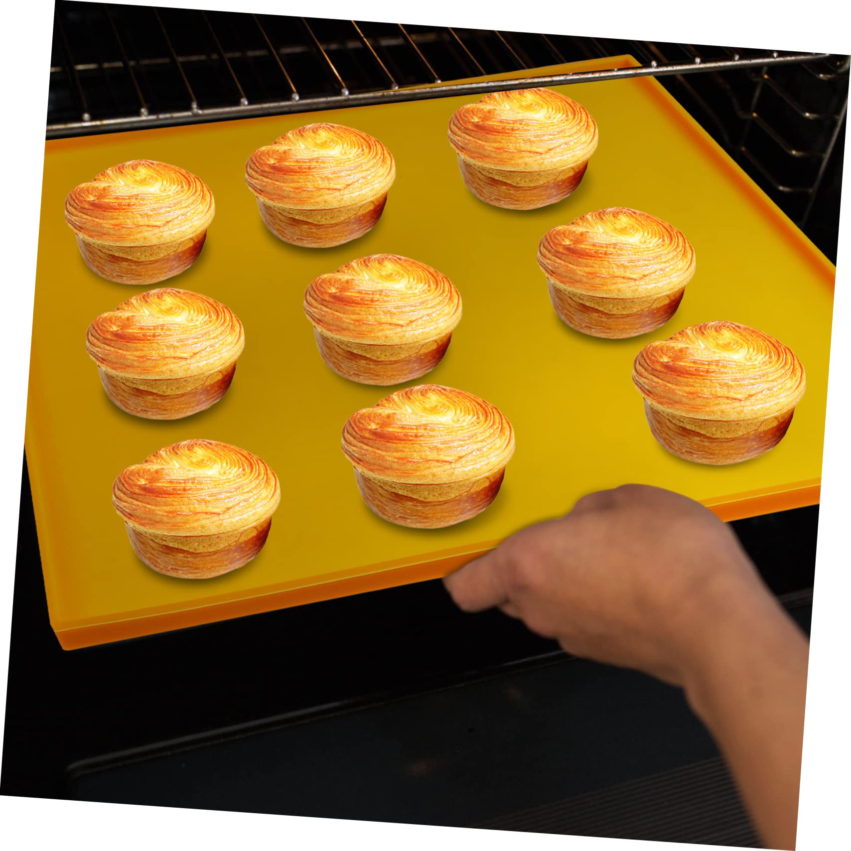 PRETYZOOM Silikon Backmatte mit Rand Antihaft und Wiederverwendbar Leicht zu Reinigen Inklusive Spatel für Backblech und Backofen