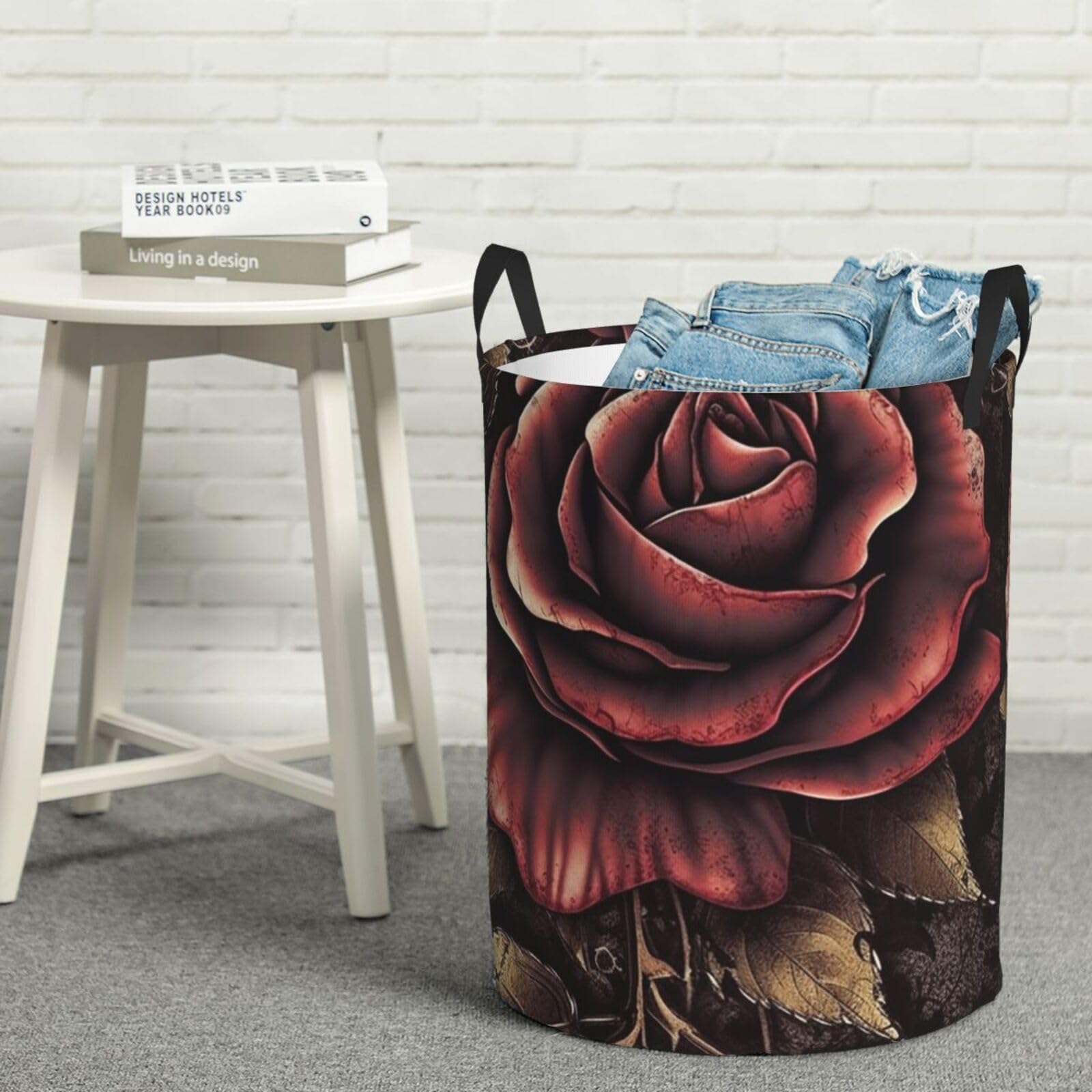 Panier à linge gothique rose imperméable grand panier de rangement pliable M