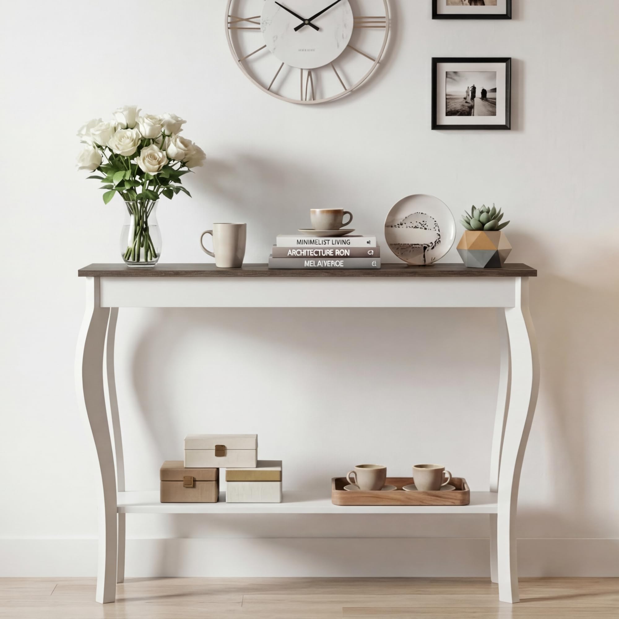 Photo 1 of ChooChoo Farmhouse Entryway Table, 39" Narrow, Soft White