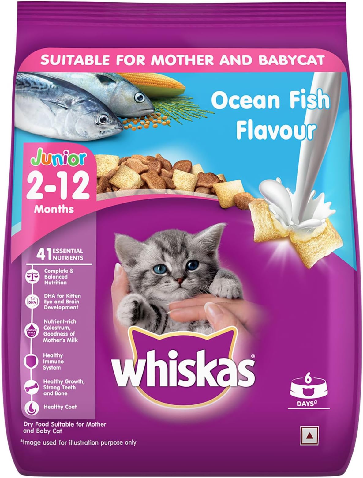 Kitten (2-12 months) Dry Cat Food, Ocean Fish, 450g Pack