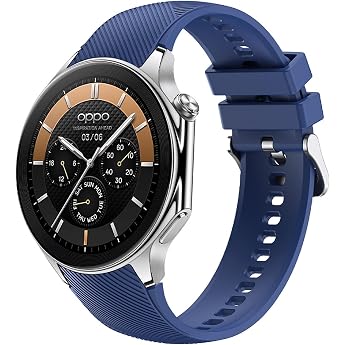 GIOPUEY Strap Compatible with OnePlus Watch 3/2/2R/OPPO Watch X Soft Silicone Strap [Wear-Resistant] [Breathable] Replacement Strap - Midnight Blue