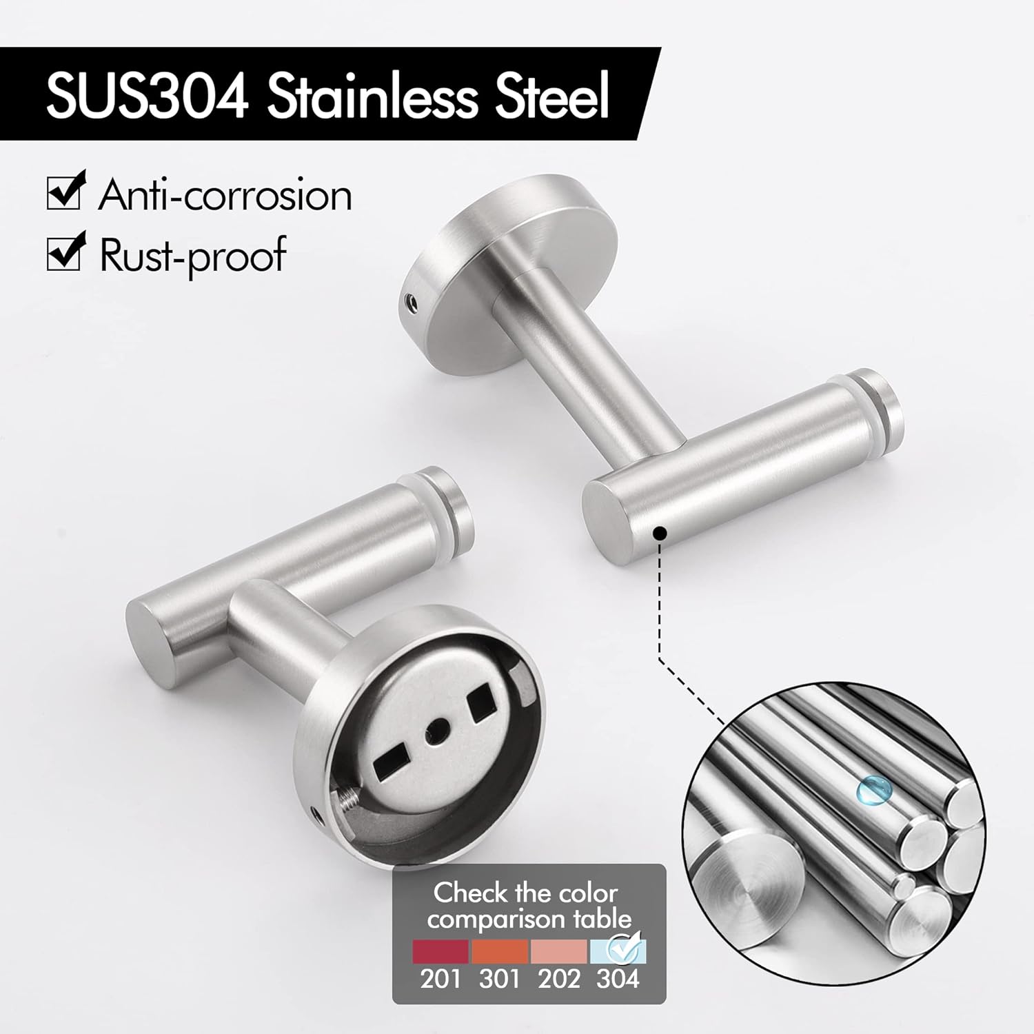 KES Bathroom Glass Shelf Rectangular 20 Inch Floating Glass Shelves 2 Pack with Rustproof Stainless Steel Brackets Wall Mounted Brushed Finish, A2021-2-P2