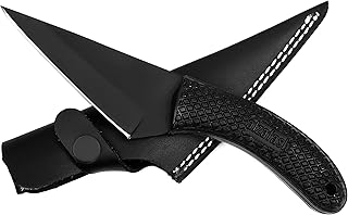 Handmade Bushcraft Knife, Black Coated 1095 Hunting Knife, Survival Knife with Plastic Handle, Horizontal Carry Knife, Fixed Blade Knife with Sheath,Tracker Knife for belt - ALZAFASH
