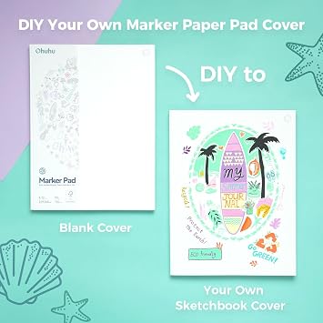 Ohuhu 9x12 Double-Sided Bleedproof Marker Pad Art Sketchbook 60 Sheets