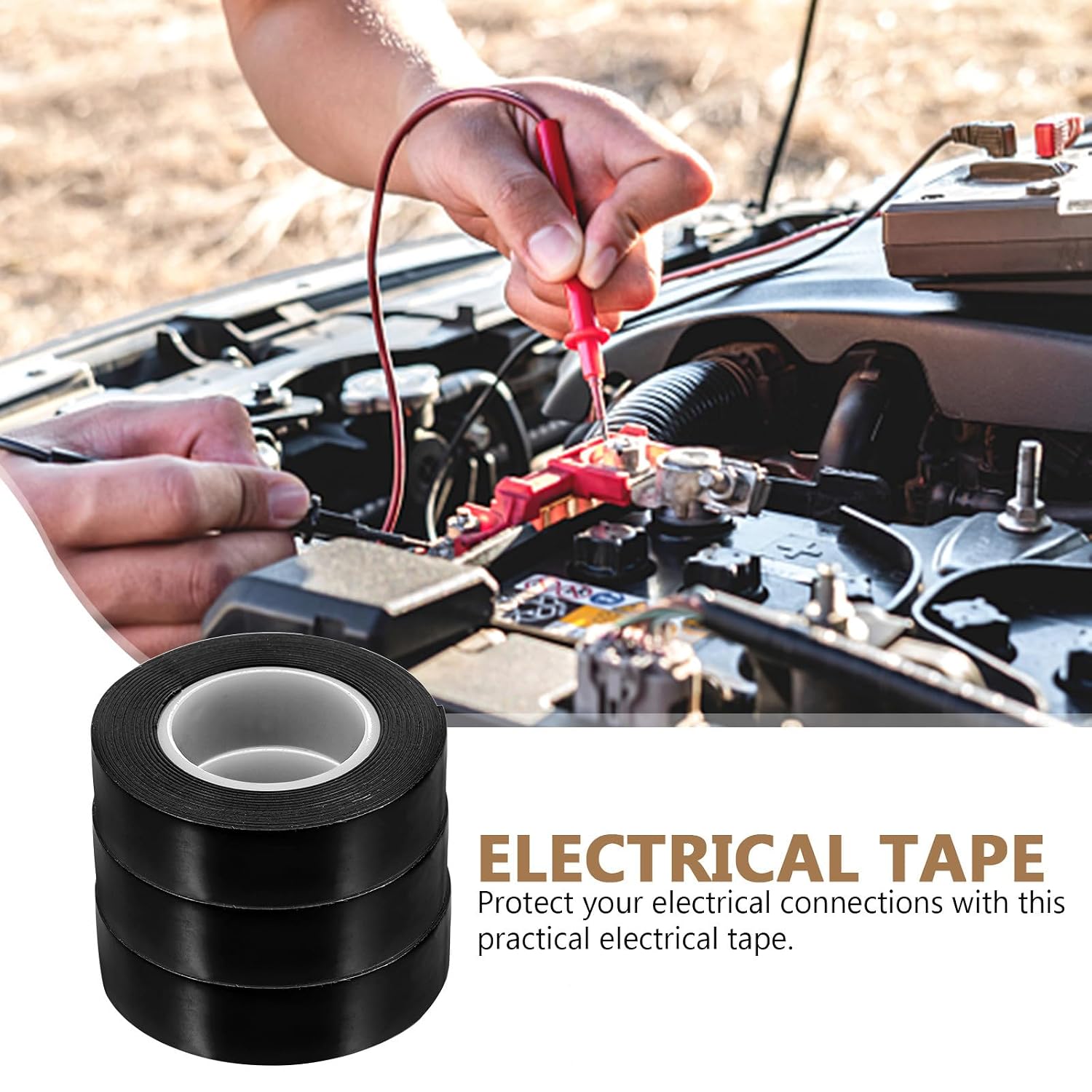Self Fusing Tape 3 Rolls Black Rubber Electrical Insulation