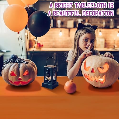 Miniatura 5 de Frienda 12 manteles desechables de plástico para Halloween, Navidad, manteles rectangulares de 54 x 108 pulgadas, manteles decorativos de plástico