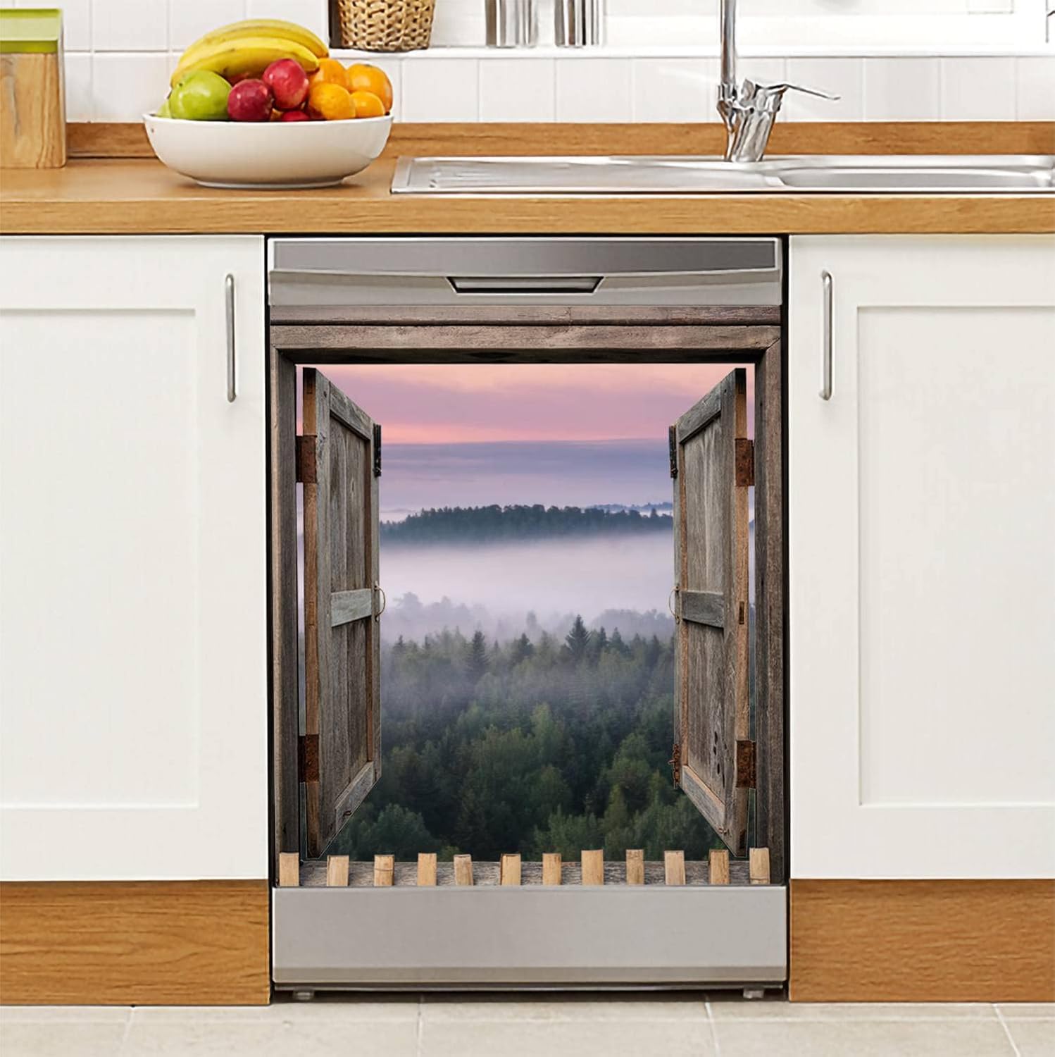 Dishwasher Cover Scenic Foggy Mood at Summer Morning