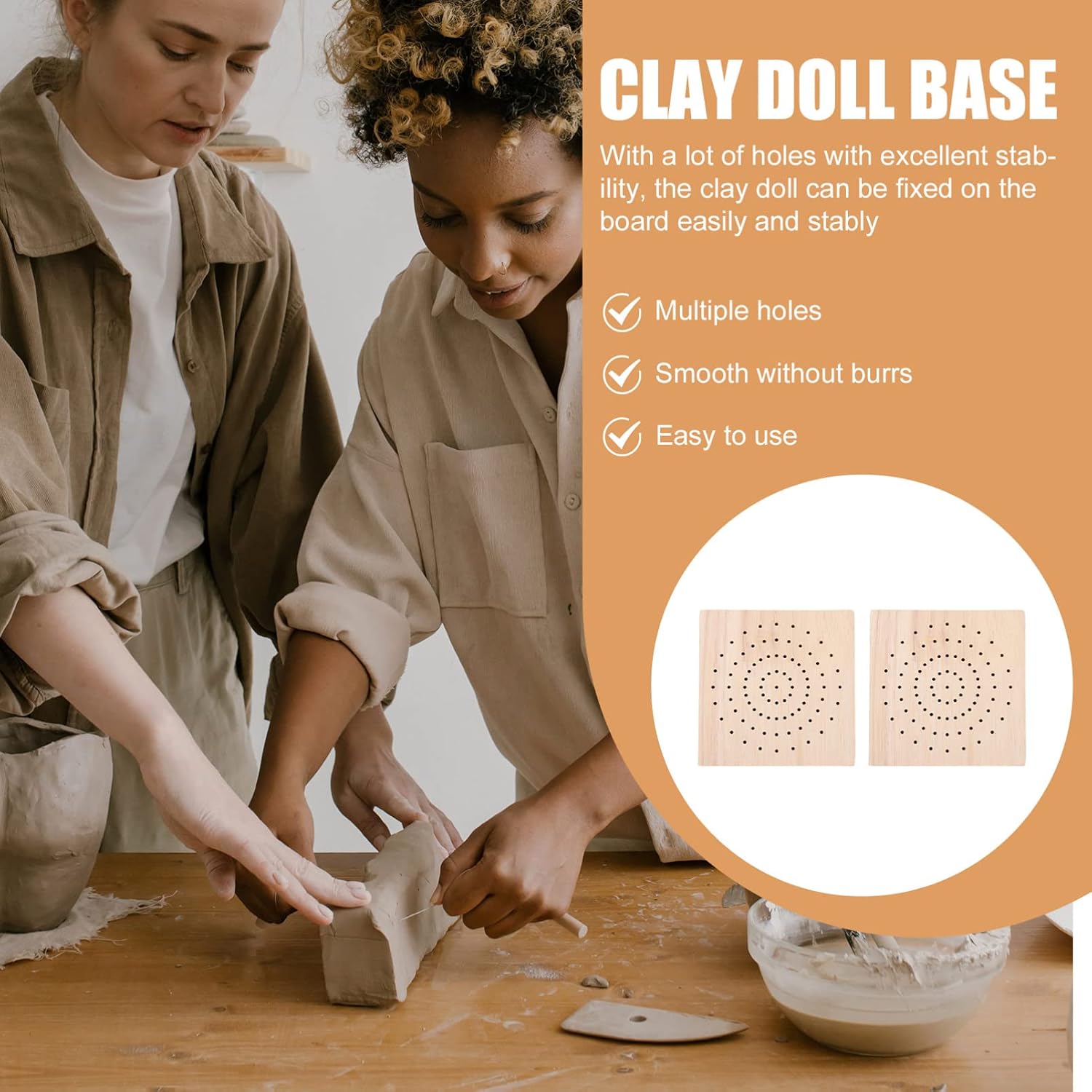 2pcs Clay Drying Rack Clay Wedging Board Pottery Sculpting Plate Peg Board Shelves Earthenware Clay Doll Organizer Base Wooden Peg Board Wooden Model Base Wood Carving Accessories