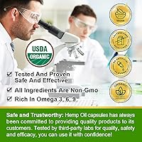 Vista 6 de (2-Pack) High Potency Hemp Oil Capsules - 180 Veggie Softgels - 60,000 Maximum Strength, Immune System Support, Focus Calm, Relaxation, Mood, Pure