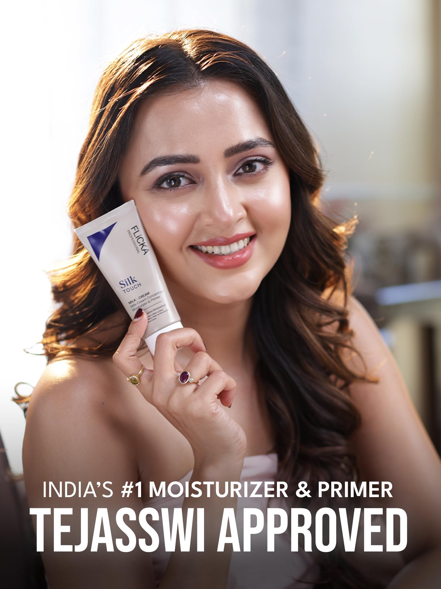 FLiCKA Silk Touch - Idratante e primer 3 in 1 per viso, idratante, leggero, a lunga durata, minimizzatore dei pori, dermatologicamente testato, per tutti i tipi di pelle, base trucco, 60 g, cruelty