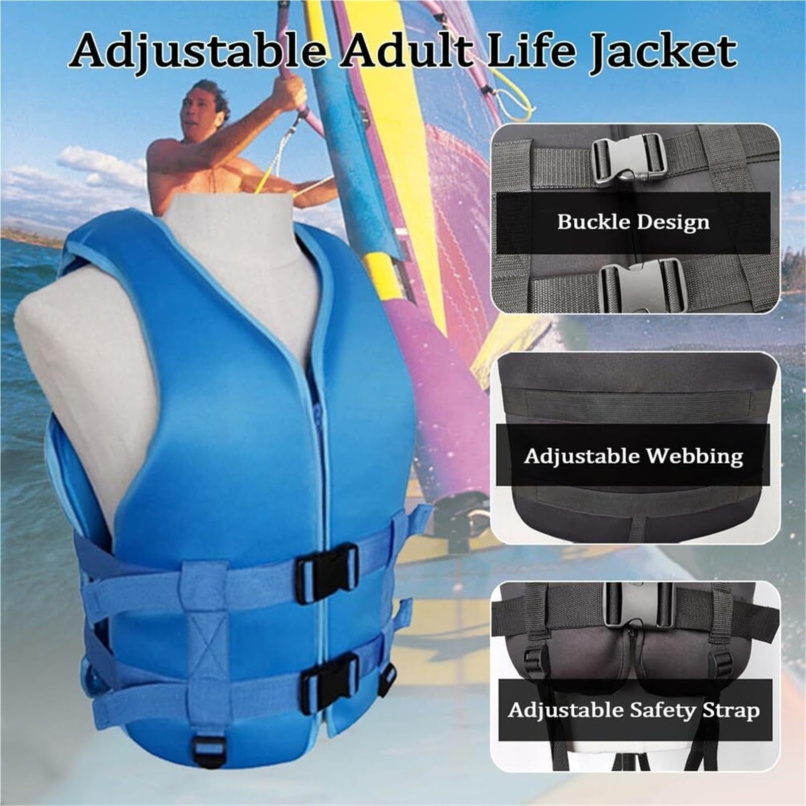 75N - Chaqueta de neopreno para kayak, pesca, natación