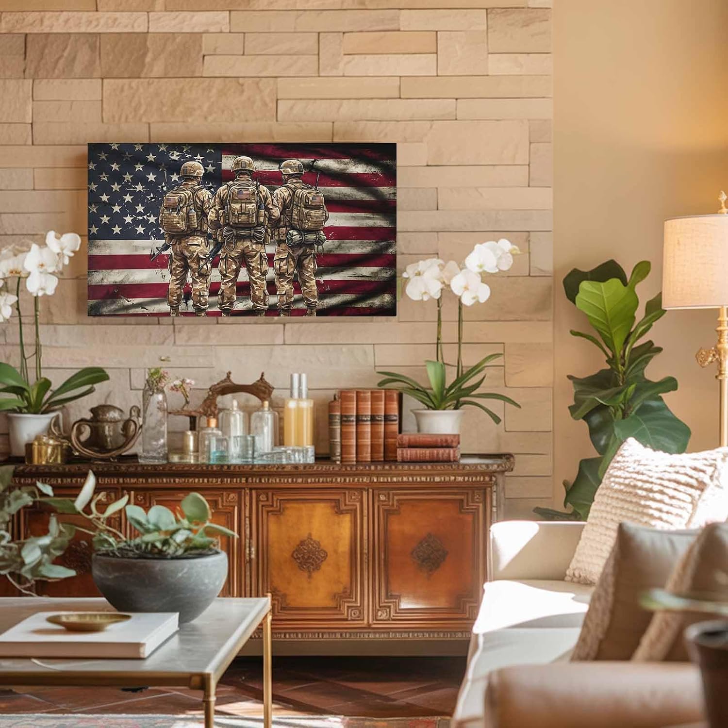 65 Inch TV Cover Indoor, Military Dustproof Elastic Television Screen Protector, America Flag Camo Green Patriotic Memorial Day Stretch TV Dust Cover for Flat Curved Smart TVs LED LCD OLED Monitor image 5