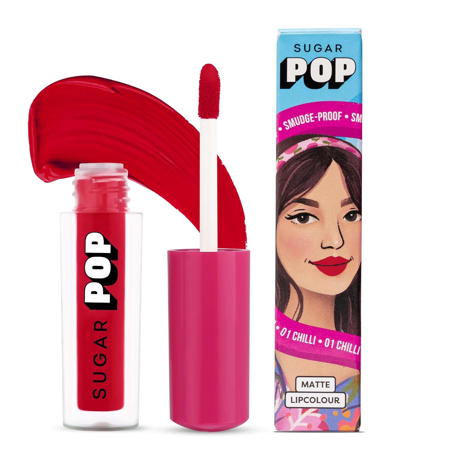 SUGAR POP Matte Lipcolour | Vitamin E | Super-Pigmented | Smudge-proof | 1.6 ml – 01 Chilli SUGAR POP Matte Lipcolour | Vitamin E | Super-Pigmented | Smudge-proof | 1.6 ml – 01 Chilli