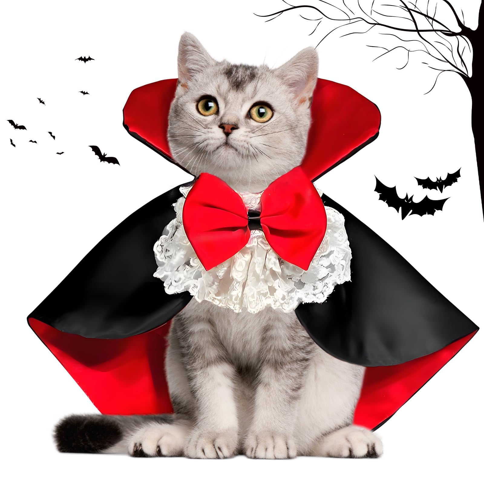 Vampir Kostüm Für Haustiere - Halloween Umhang Für Hunde & Katzen Mit Verstellbarem Hals