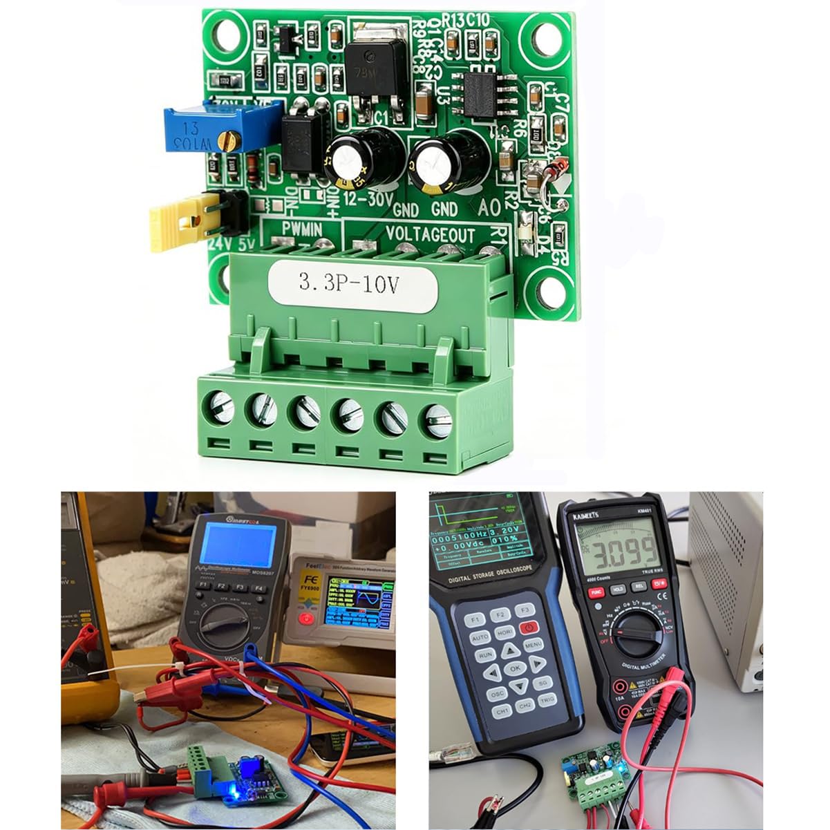Convertitore da Segnale Pwm A Tensione, Tensione di Uscita Analogica 0-10V 0-100% 1-3Khz Ingresso Segnale Pwm, Modulo PLC Digitale-Analogico D/A, per Il Controllo Della Velocità Del Motore