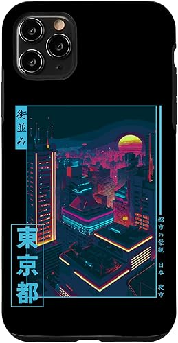 Funda estética japonesa Vaporwave City Tokyo para iPhone 11 Pro Max