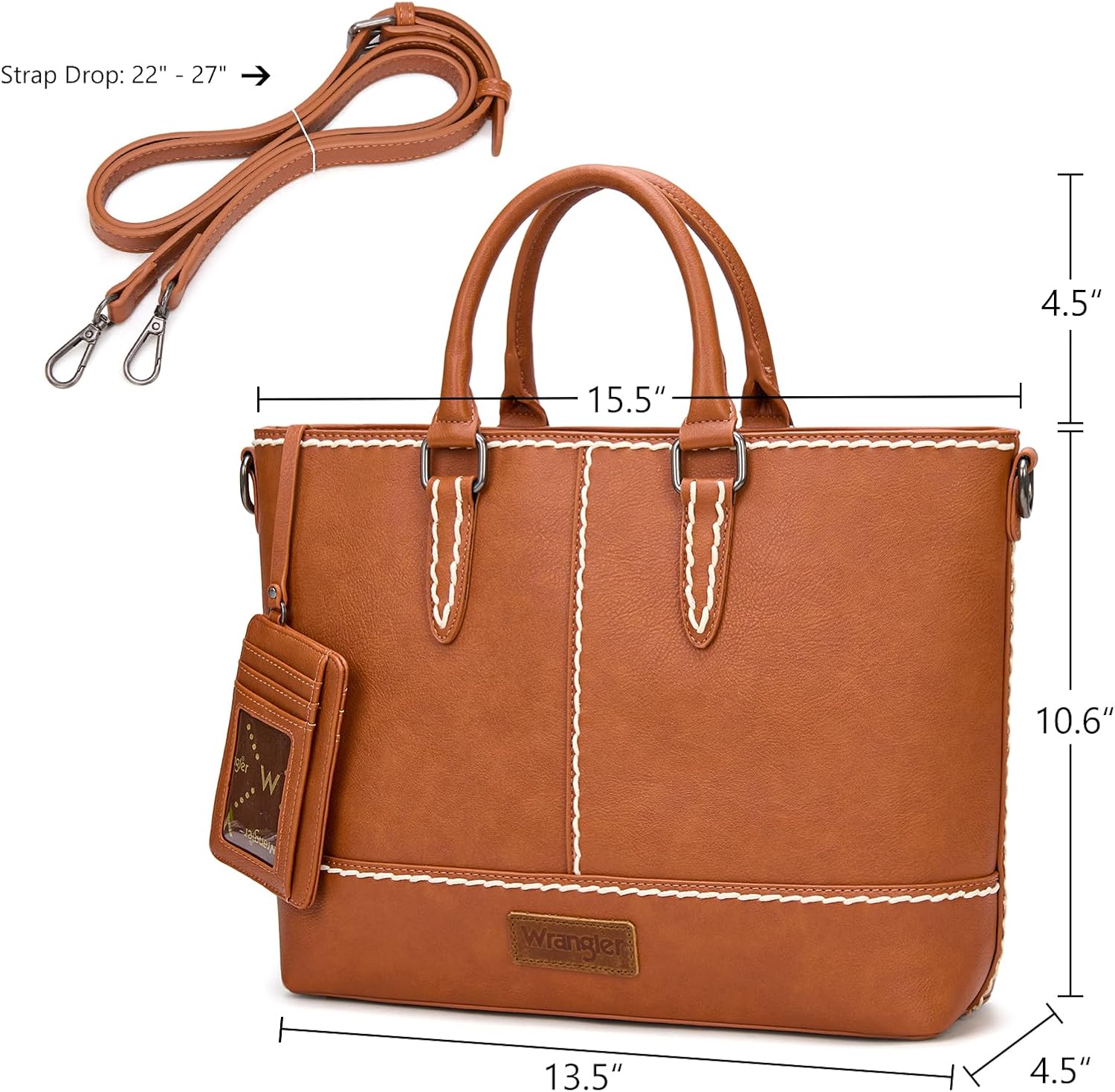 Montana West Wrangler Tote Bag for Women Top-handle Handbags Crossbody Bag with Removable Card Holder - Image 6