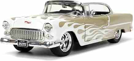 jada toys 1955 Chevrolet Bel Air フレイムス Amazon.com: Big Time Muscle 1:24 1955 Chevy Bel Air Die-Cast