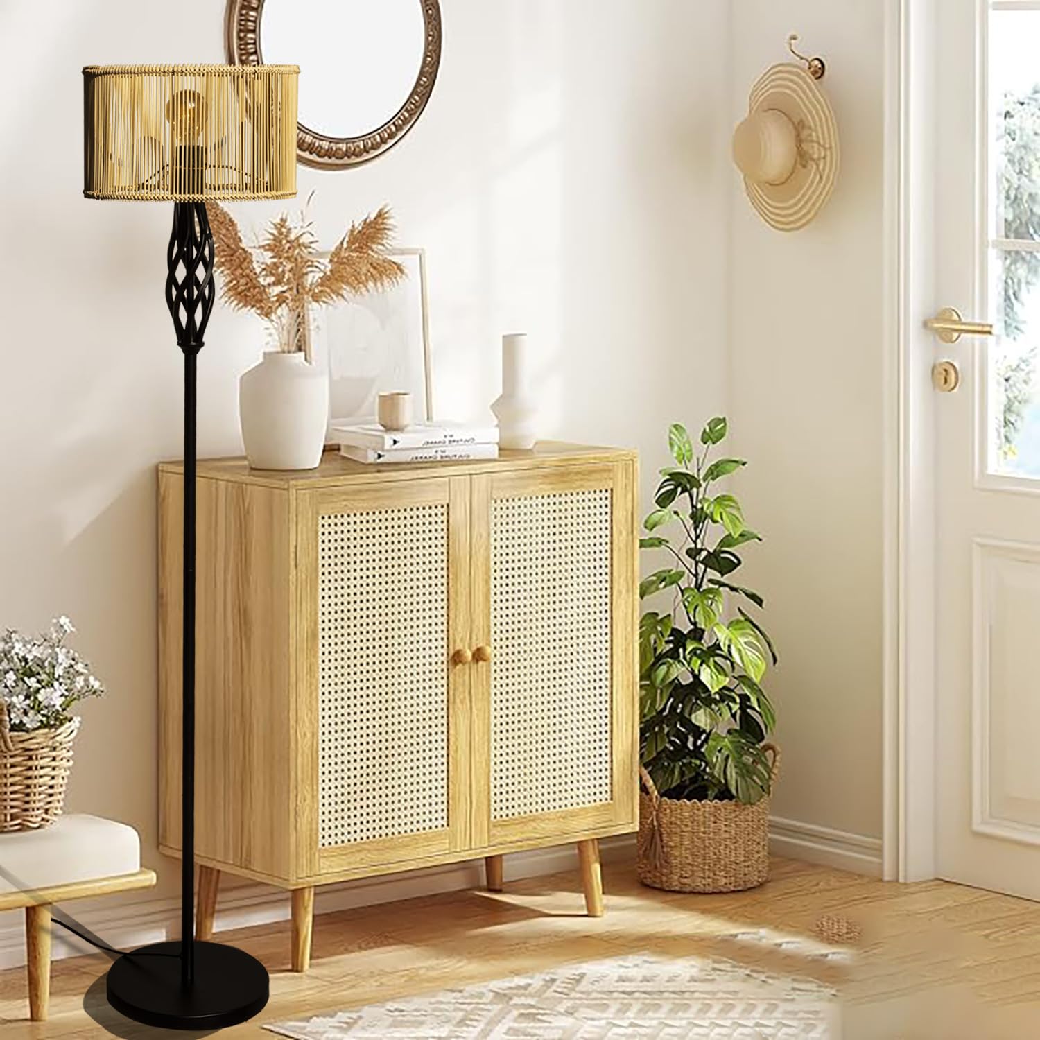 paralume in rattan di ricambio per lampada boho per lampada da terra lampadari a sospensione arco lampade a sospensione