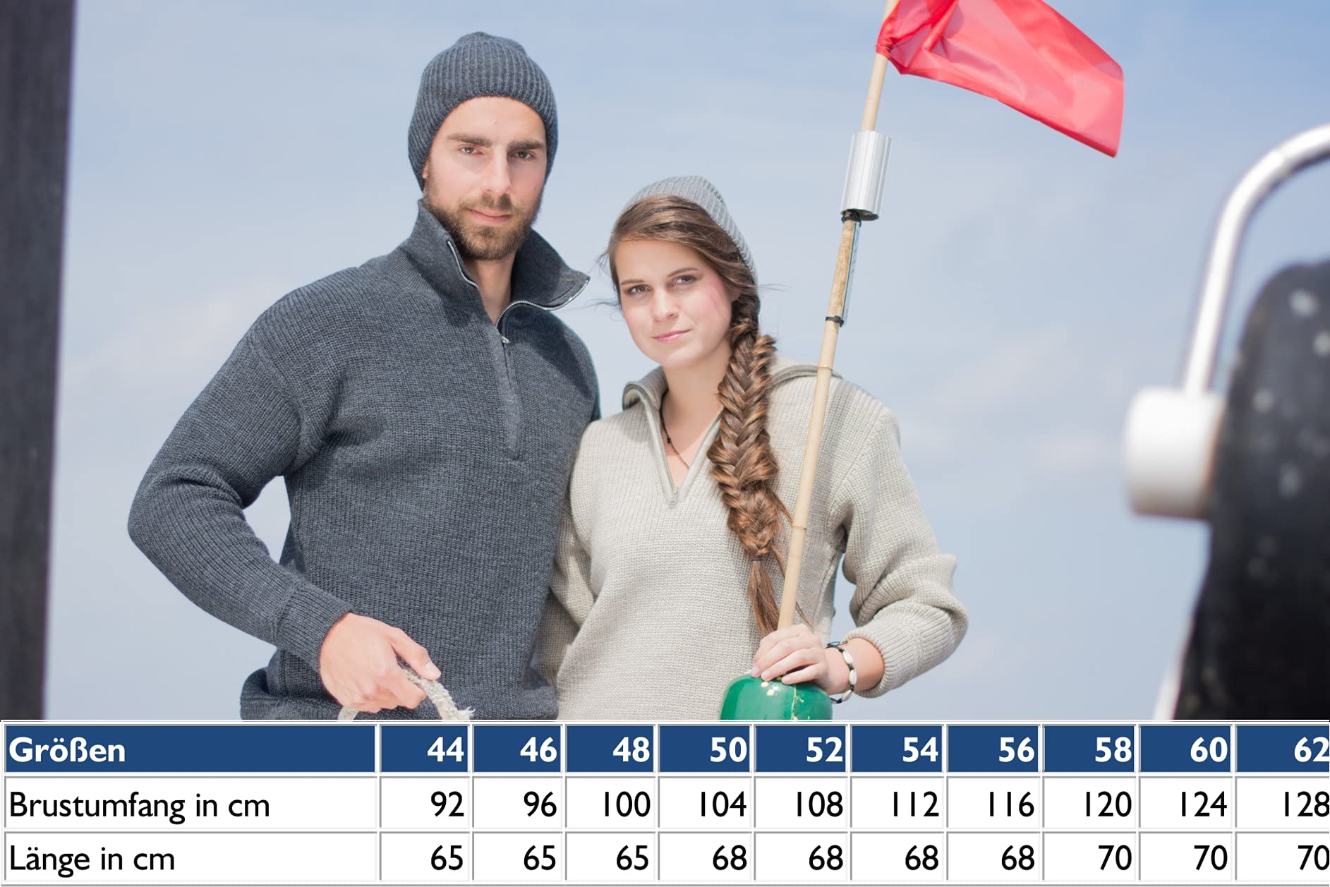 Blauer Peter - Jersey de Estilo Marinero - Lana de Merino - 10 Colores
