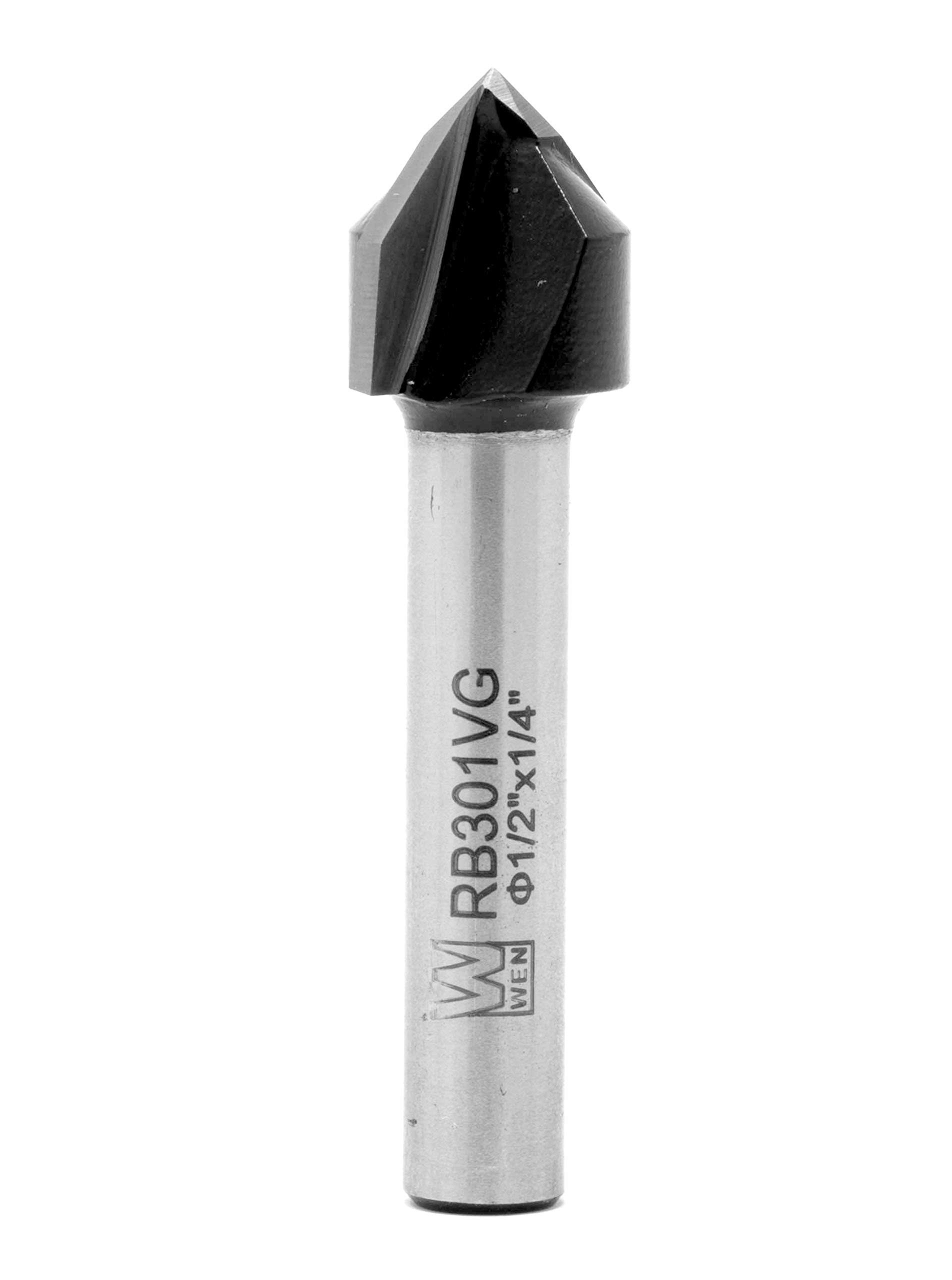 WEN RB301VG 1/2 in. V-Groove Carbide-Tipped Router Bit with 1/4 in