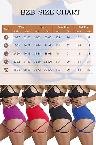 Miniatura 5 de BZB Pantalones cortos para mujer con ligas, cintura alta, entrenamiento, baile, yoga, pantalones deportivos con levantamiento de glúteos