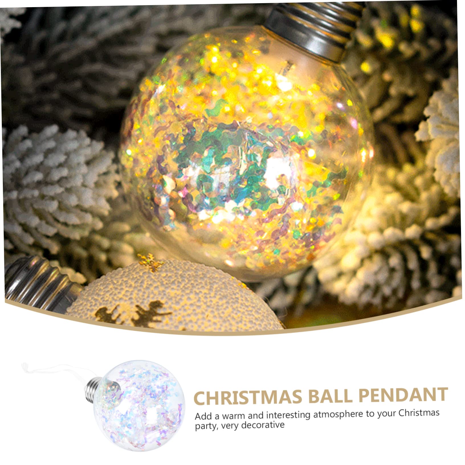 TOPBATHY 4 Sätze Weihnachtskugellichter Christbaumschmuck Weihnachtskugeln Dekorationen Weihnachtsdeko Fairy Lights Weihnachtsversorgung Dekoration Für Weihnachtsfeiern Plastik 3 Stück * 4