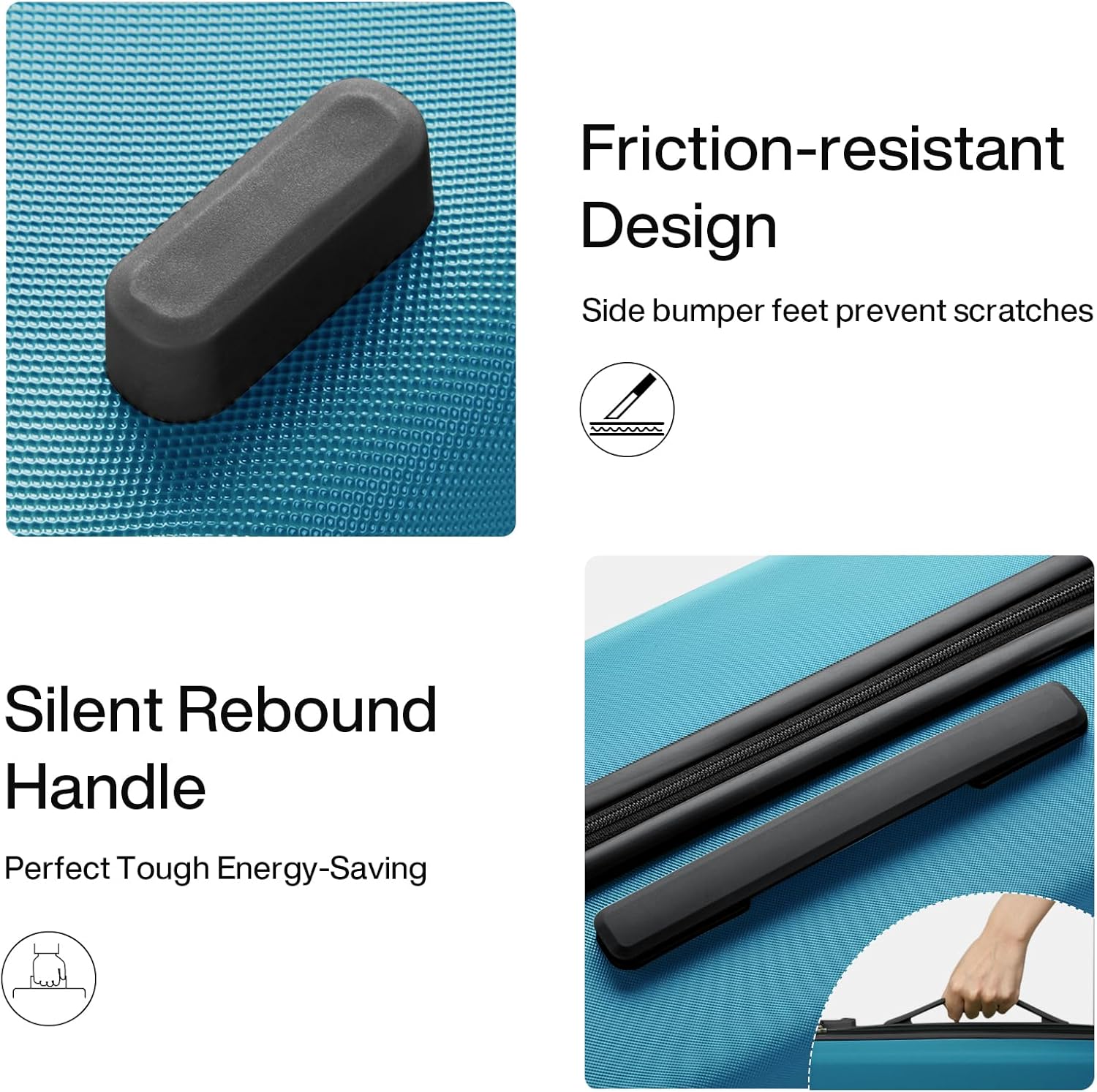 Hanke Hardside Carry-On Luggage 22x14x9 Airline Approved, 20 Inch Hard Shell Suitcases with Spinner Wheels, PC Hardshell Small Rolling Suitcase for Women Men with Tsa Lock(Caribbean Blue) - Image 8