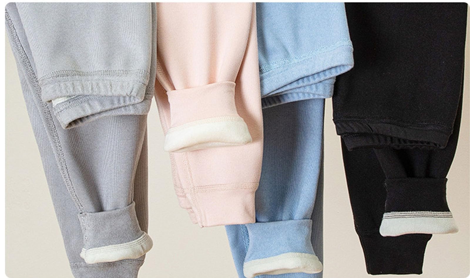 Pantalones térmicos softshell para niños, forrados, cintura elástica, invierno