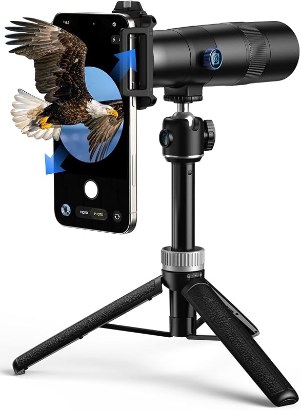 MIAO LAB 30X Telephoto Lens, High Power HD Telephoto Phone Lens with Adjustable Tripod and Universal Phone Clip, Phone Lens Attachment for iPhone & Android
