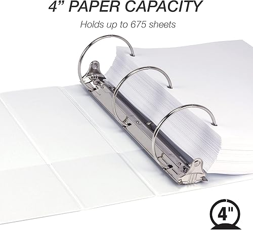 Vista 31 de Samsill (MP128587) - Carpeta de 3 anillos redondos de 3 pulgadas, fabricada en los EE. UU., con cubierta transparente personalizable para insertos