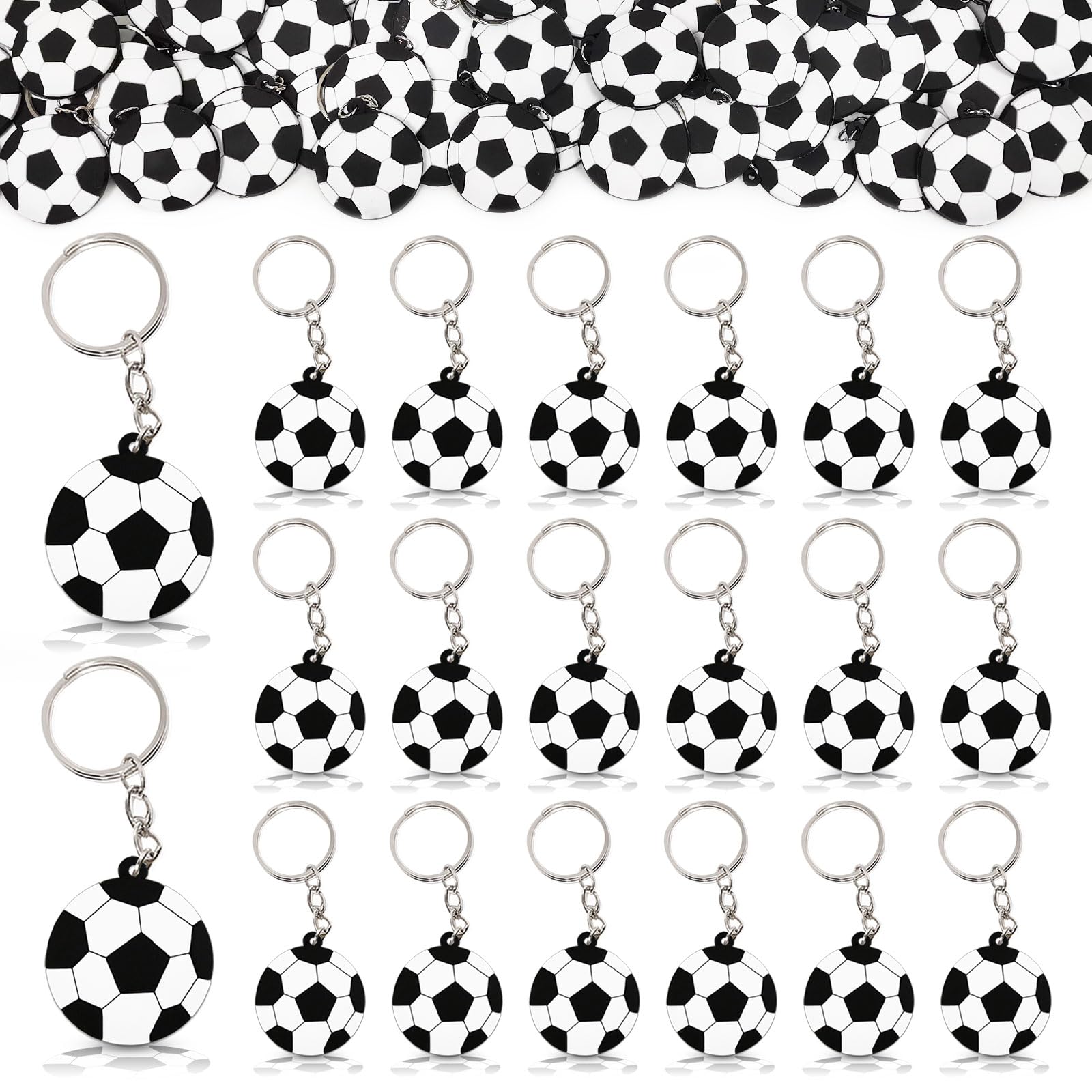 CiciBear 24 Pack Soccer Keychains Party Decoration for 2022 Soccer Football World Cup Sports Themed Party, Sports Birthday