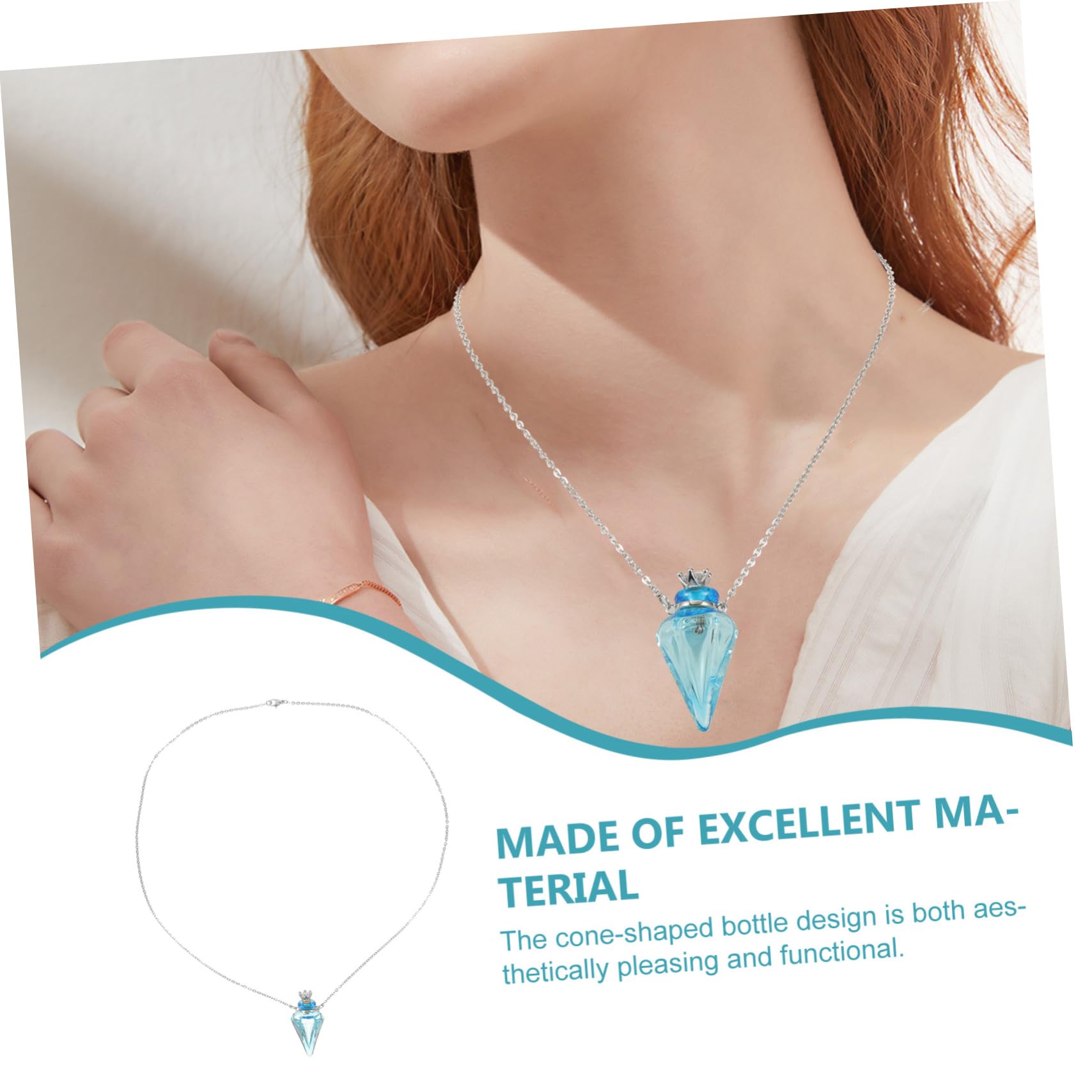 4piezas Collar Difusor De Aceites Esenciales Para Mujeres Colgante De Botella Diseño Elegante y Práctico Para Relajación y Mejora Del Sueño