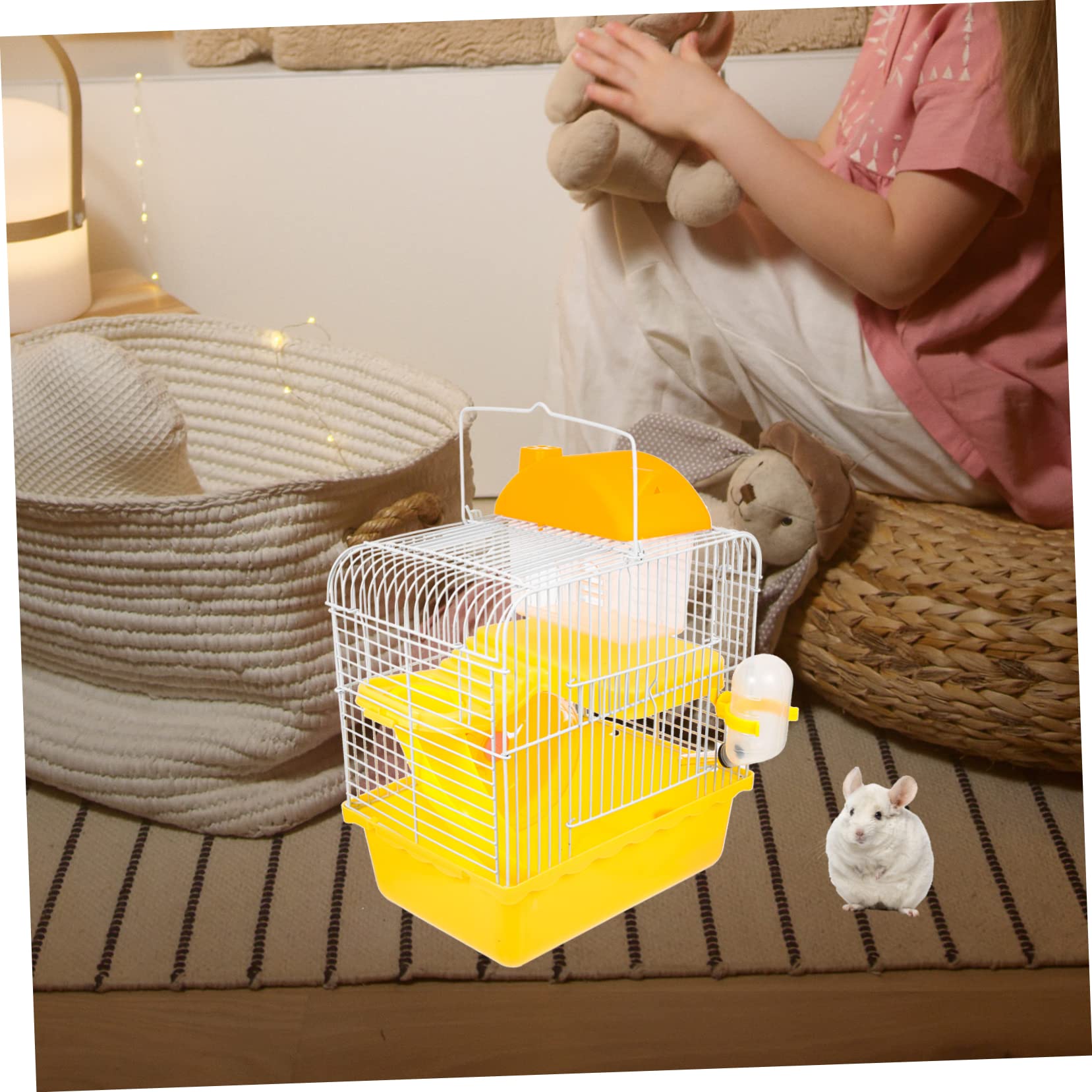 Dekoratives Hamsterhaus mit Großem Raum, Kunststoff, Orange | Privates Zimmer, für Hamster und Kleintiere, Zubehör für Käfige, Kompaktes Haustierhaus