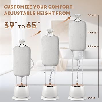 CGOLDENWALL 3-in-1 Standing Garment Steamer for Clothes, with Flat & Hanging & Diagonal Iron Options, 10-Level Steam, Includes Garment Hanger, Ironing Board, and Gloves