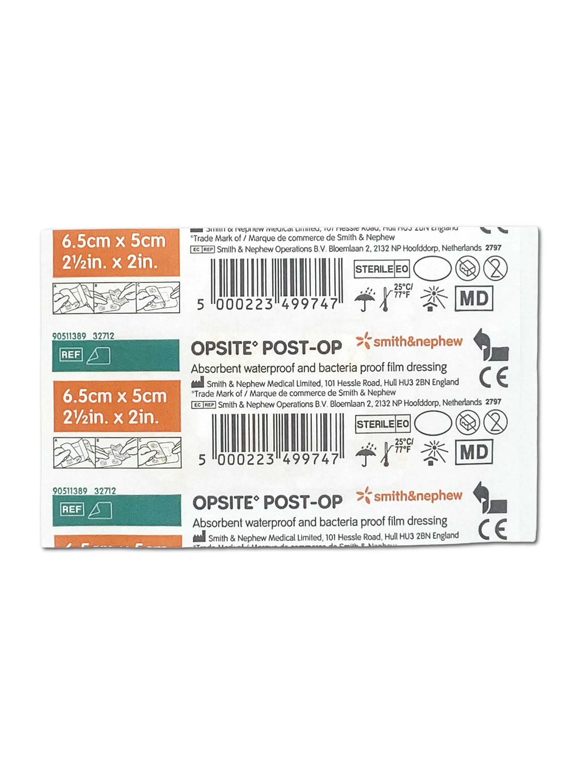 Smith & Nephew SJ66000708 Opsite Post-Op chłonny opatrunek, 6,5 cm szer. x 5 cm L (opakowanie 100 szt.)