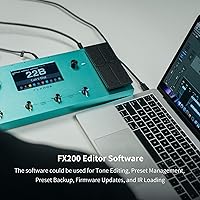 Vista 6 de FLAMMA FX200 - Procesador multiefectos con batería, pantalla táctil LCD de 5" programable, puerto MIDI, amplia E/S, grabación de audio USB, 58